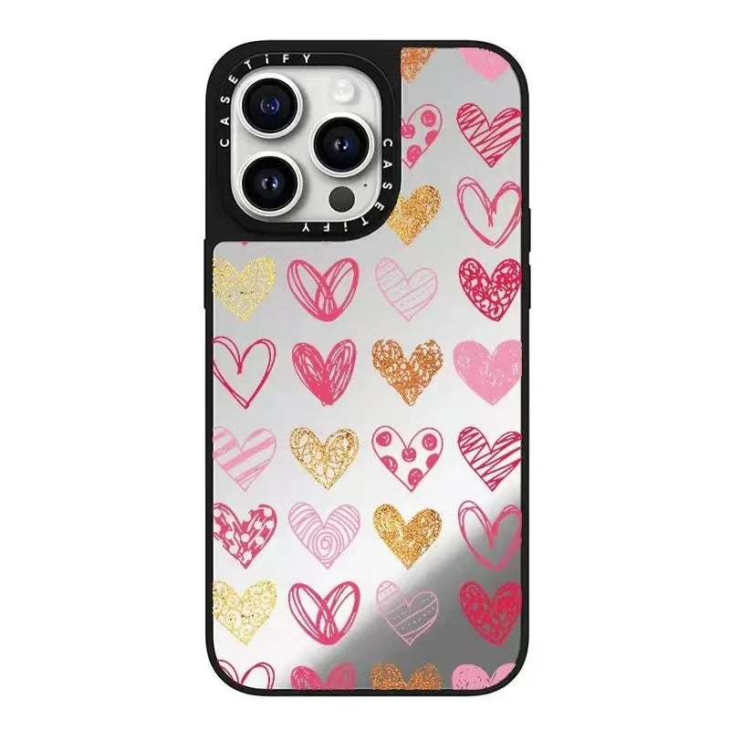 Caset Pink Heart Letter Anti-Fall Phone Case for iPhone 16 pro Max Collaborative Series Protective Cover for Apple Phones Caset Pink Heart Letter Anti-Fall Phone Case for iPhone 16 pro Max Collaborative Series Protective Cover for Apple Phones